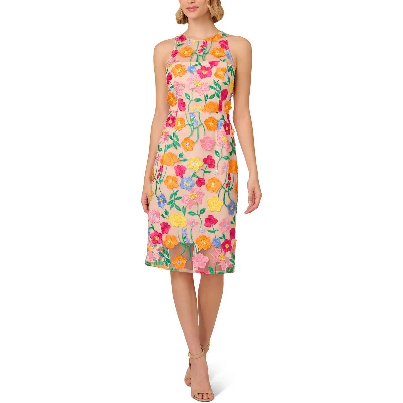 Adrianna Papell Womens Floral Embroidered Cocktail And Party Dress Tunics Chic fashionable