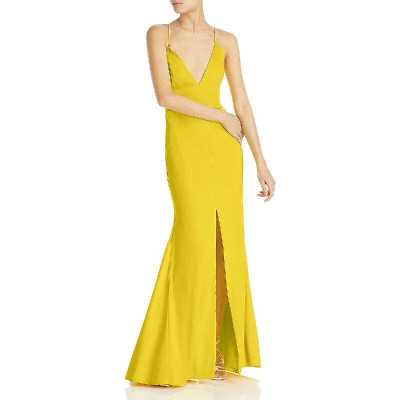 Aidan by Aidan Mattox Womens Mermaid V-Neck Evening Dress Boat Neckline Classic