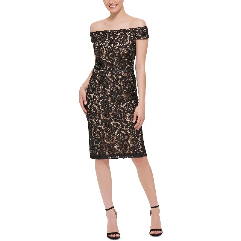 Vince Camuto Womens Petites Lace Mini Cocktail and Party Dress Tunics Ceremony elegant