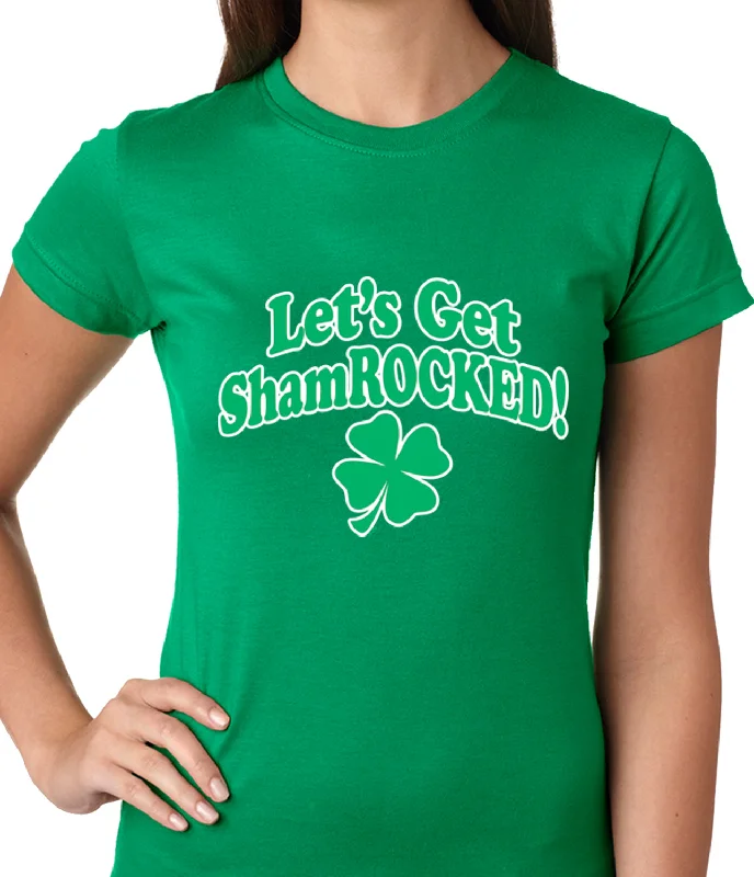 Let's Get ShamROCKED Funny Irish Ladies T-shirt Casual Formal Business