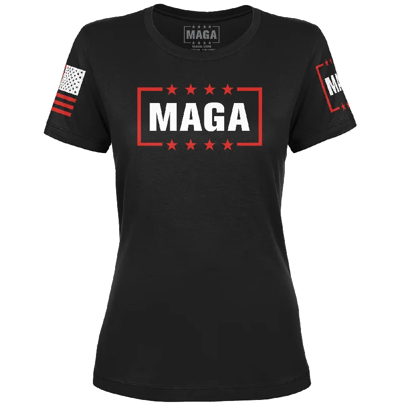 MAGA Ladies Tee Silk Blend Satin Velvet