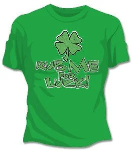 Rub Me For Luck Girls T-Shirt Cotton Fabric Linen Fabric Terry Fabric