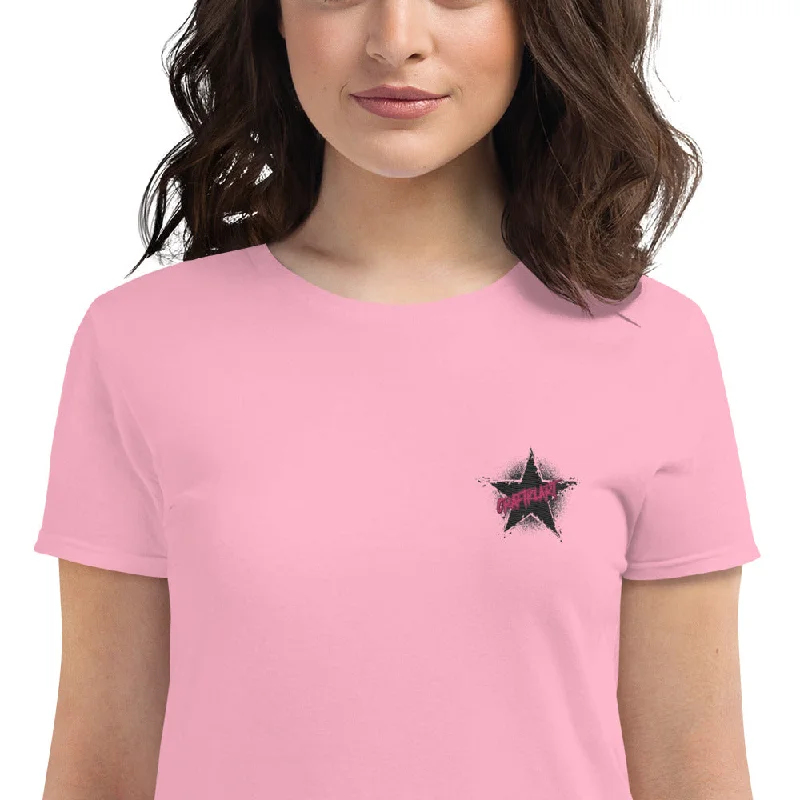 Women's Craftklart Star Short Sleeve T-shirt Plaid T-Shirt Polka Dot Checkered