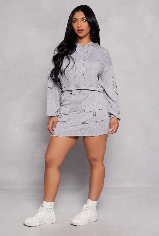 Almost Famous Fleece Cargo Pocket Mini Skirt wrap skirt elegant