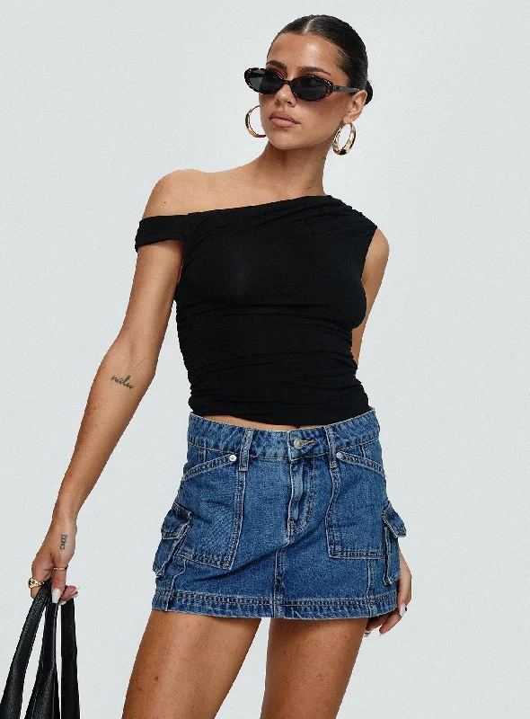 Pacific Coast Denim Cargo Skirt Dark Wash boho skirt vibe