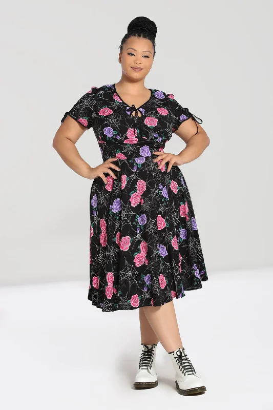 Eloise Spiderweb and Roses Print Dress