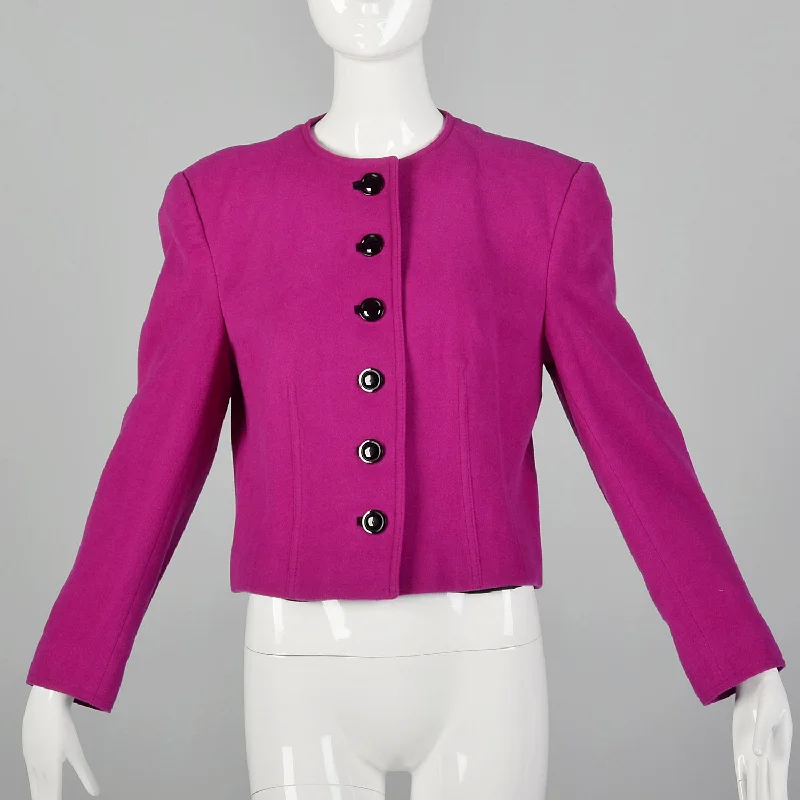 Small Louis Feraud 1980s Pink Jacket Lace Jacket Ribbed Jacket Sequined Jacket