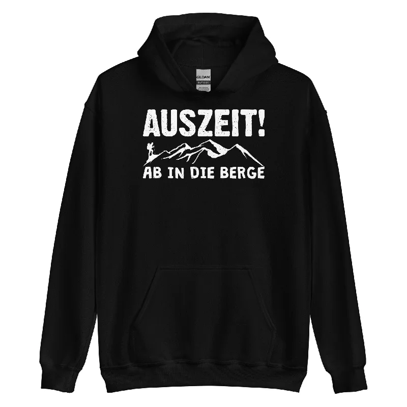 Auszeit, Ab In Die Berge - Unisex Hoodie Hoodie with Front Slit Layering Stylish