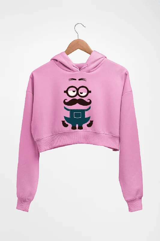 Minion Crop HOODIE FOR WOMEN Hoodie with Print Artistic Unique