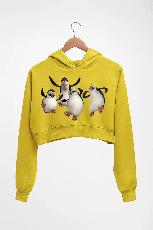 Penguins of Madagascar Crop HOODIE FOR WOMEN Hoodie with Hem Lace Feminine Delicate