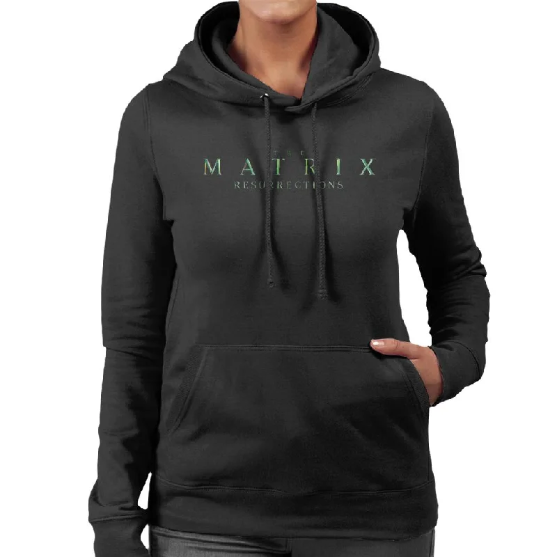 The Matrix Resurrections Logo Women's Hooded Sweatshirt Hoodie with Belted Waist Structured Tailored