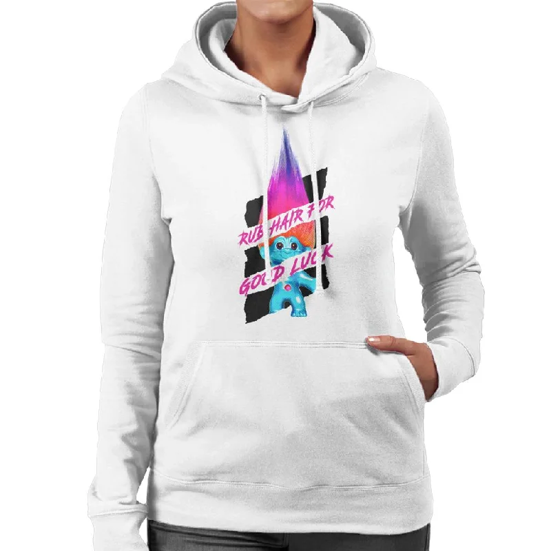Trolls Rub Hair For Good Luck Women's Hooded Sweatshirt Hoodie with Hem Elastic Stretchable Comfortable Trolls Rub Hair For Good Luck Women's Hooded Sweatshirt Hoodie with Hem Elastic Stretchable Comfortable