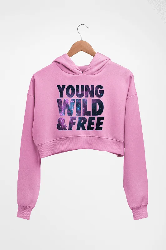 Young Wild Free Crop HOODIE FOR WOMEN Hoodie with Half-Zip Sporty Casual