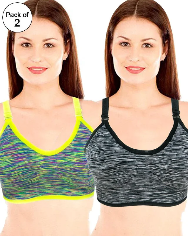 Pack of 2 - Sports & Jim Non Padded Bra For Ladies - Ladies Sports Bra Adjustable Comfort Bra Pack of 2 - Sports & Jim Non Padded Bra For Ladies - Ladies Sports Bra Adjustable Comfort Bra