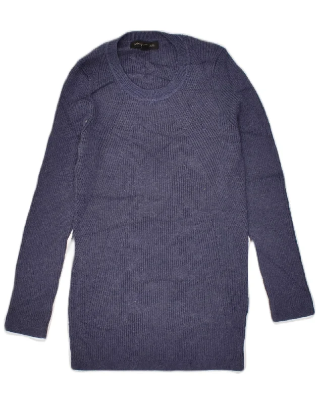 BANANA REPUBLIC Womens Boat Neck Jumper Sweater UK 8 Small Navy Blue Elegant Classic Vintage