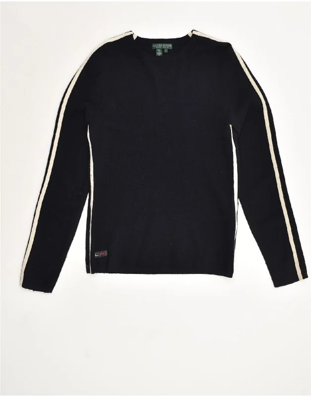 RALPH LAUREN Womens Crew Neck Jumper Sweater UK 16 Large Navy Blue Wool Casual Formal Business