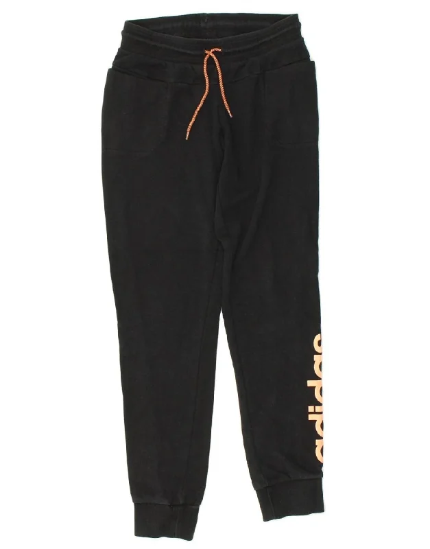 ADIDAS Womens Graphic Tracksuit Trousers Joggers UK 8/10 Small Black Trousers Wedding White