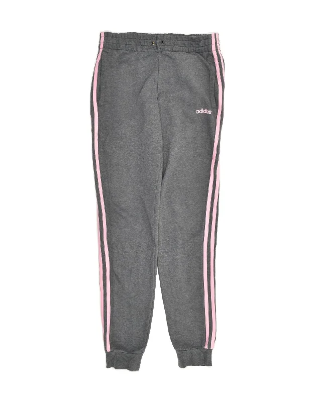 ADIDAS Womens Tracksuit Trousers Joggers UK 8-10 Small Grey Cotton Trousers Cargo pockets