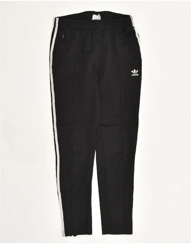 ADIDAS Womens Tracksuit Trousers UK 12 Medium  Black Polyester Trousers Corduroy Warm