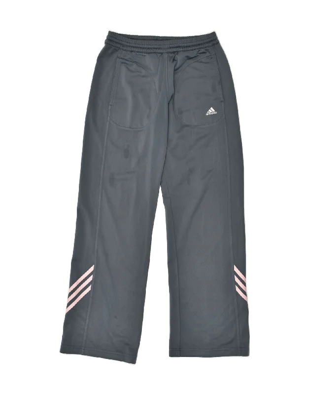 ADIDAS Womens Tracksuit Trousers UK 12 Medium Grey Polyester Trousers Trousers Formal