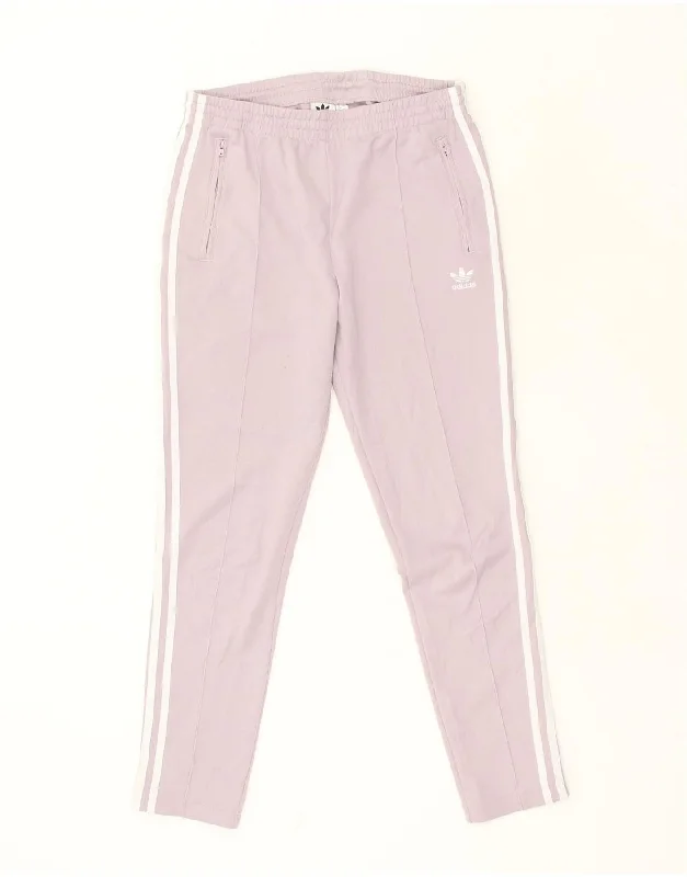 ADIDAS Womens Tracksuit Trousers UK 12 Medium Purple Trousers Denim Distressed