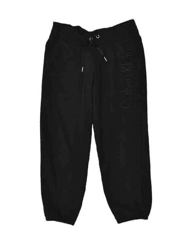 CALVIN KLEIN Womens Tracksuit Trousers Joggers UK 14 Medium Black Cotton Trousers Gym Athletic CALVIN KLEIN Womens Tracksuit Trousers Joggers UK 14 Medium Black Cotton Trousers Gym Athletic