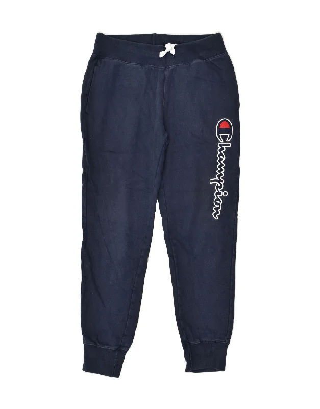 CHAMPION Womens Graphic Tracksuit Trousers Joggers UK 10 Small Navy Blue Trousers Low Rise Relaxed CHAMPION Womens Graphic Tracksuit Trousers Joggers UK 10 Small Navy Blue Trousers Low Rise Relaxed