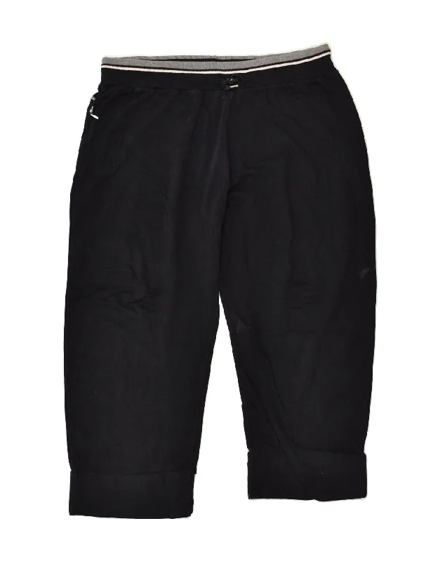 ELLESSE Womens Capri Tracksuit Trousers XL Black Trousers Floral Bohemian