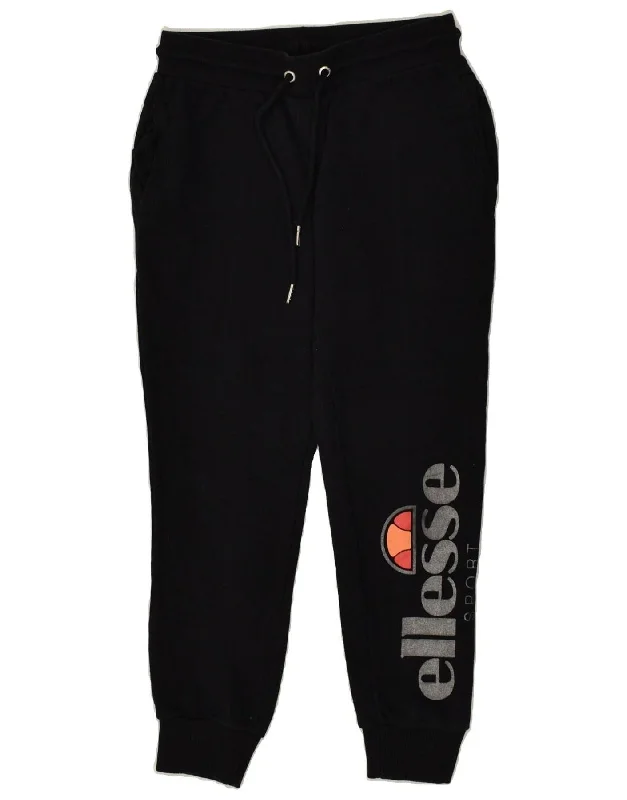 ELLESSE Womens Graphic Tracksuit Trousers Joggers UK 8 Small Black Cotton Trousers Palazzo Wide Leg ELLESSE Womens Graphic Tracksuit Trousers Joggers UK 8 Small Black Cotton Trousers Palazzo Wide Leg