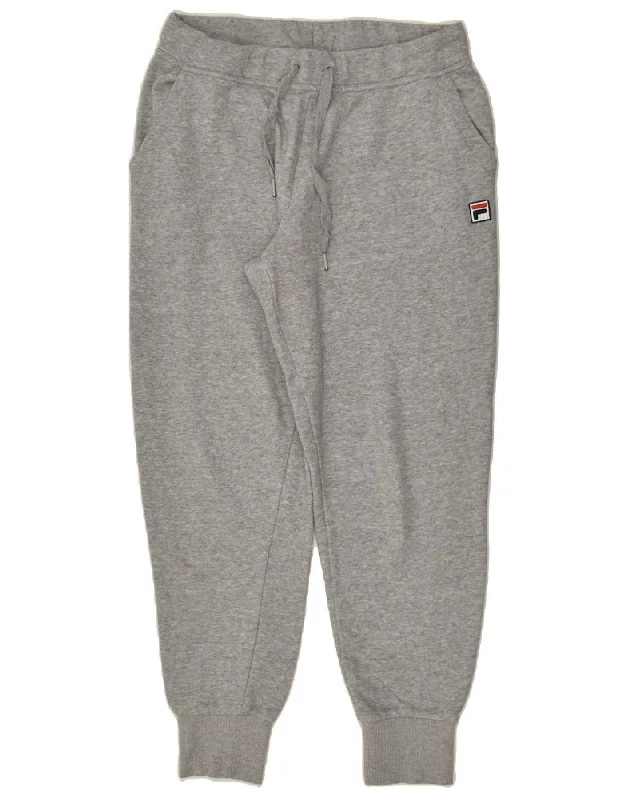 FILA Womens Tracksuit Trousers Joggers UK 16 Large Grey Cotton Trousers Bootcut Casual