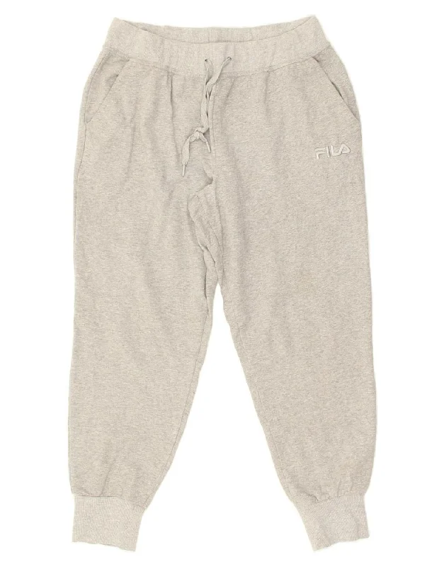 FILA Womens Tracksuit Trousers Joggers UK 18 XL Grey Cotton Trousers Travel Practical