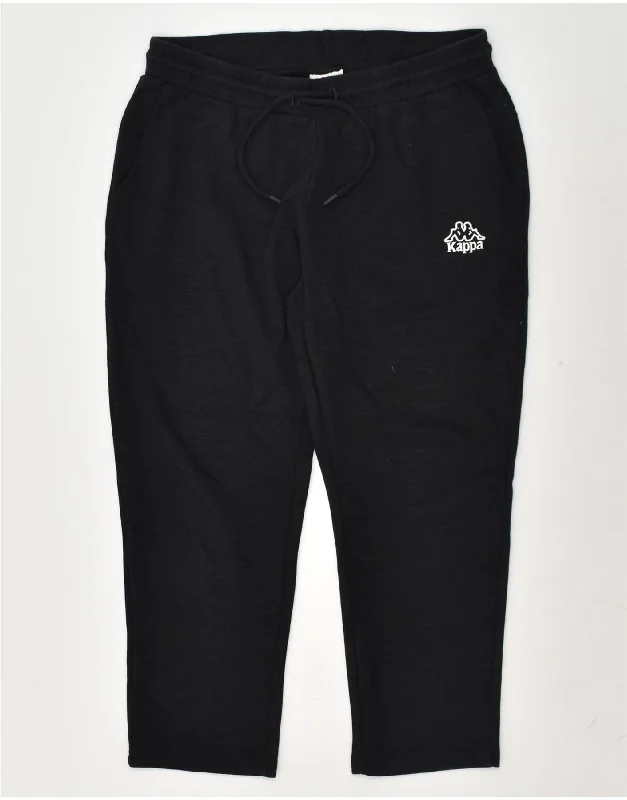 KAPPA Womens Tracksuit Trousers UK 16 Large Black Trousers Culottes Wide Leg