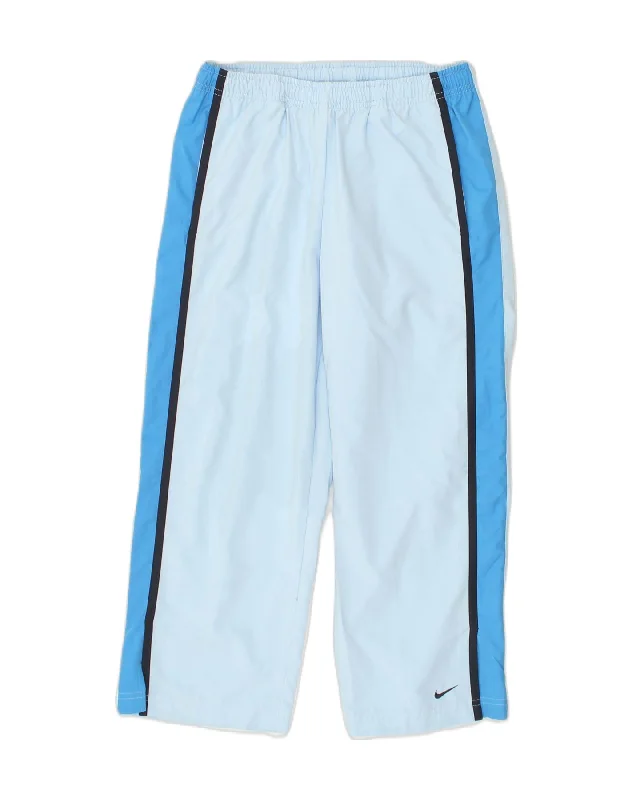 NIKE Womens Capri Tracksuit Trousers Size 4/6 XS Blue Polyester Trousers Cargo pockets