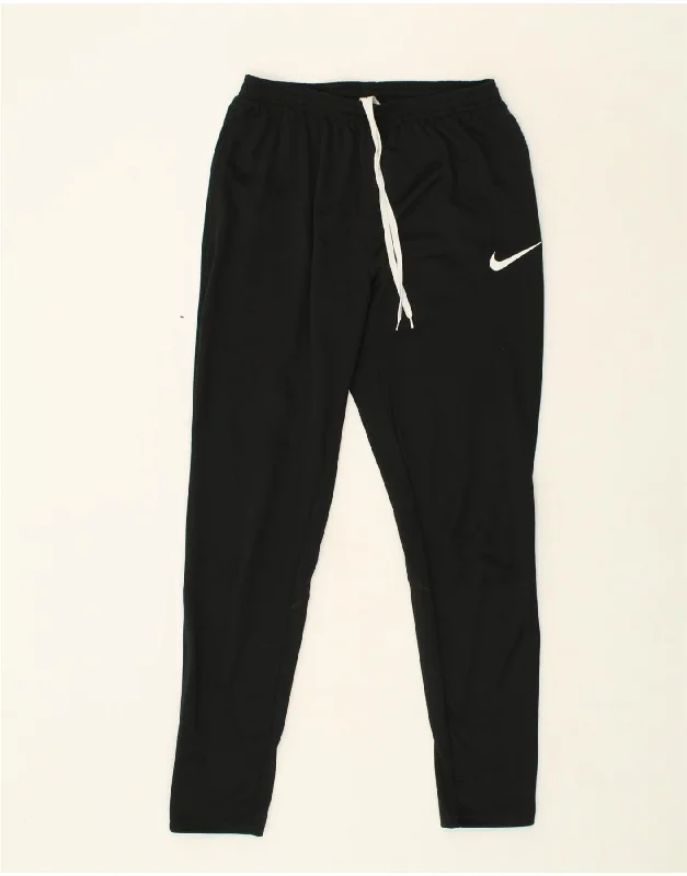 NIKE Womens Tracksuit Trousers UK 12 Medium Black Polyester Trousers Fleece Cozy