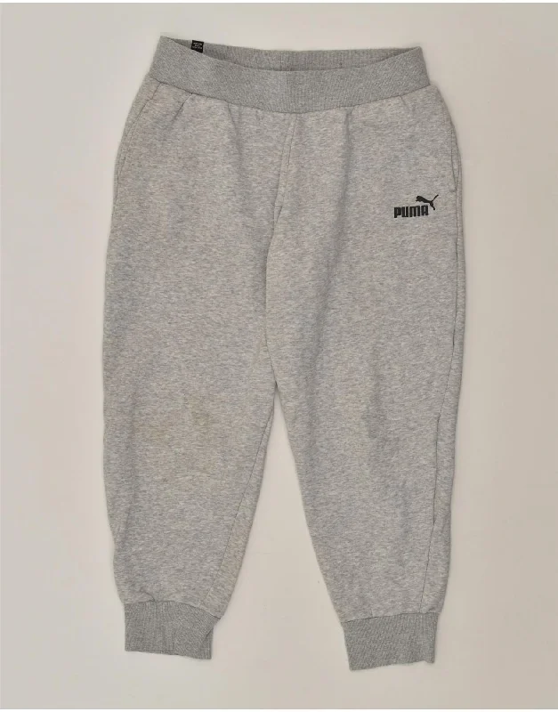 PUMA Womens Tracksuit Trousers Joggers UK 12 Medium Grey Cotton Trousers Office Stylish