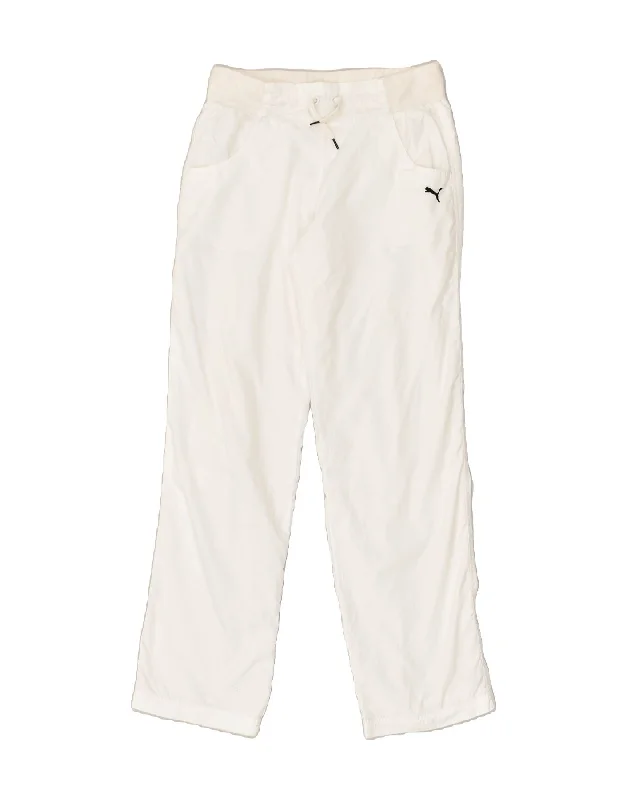 PUMA Womens Tracksuit Trousers UK 12 Medium  White Trousers Solid Black