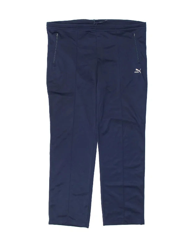 PUMA Womens Tracksuit Trousers US 8 Medium Navy Blue Polyester Trousers Elastic Waist Soft