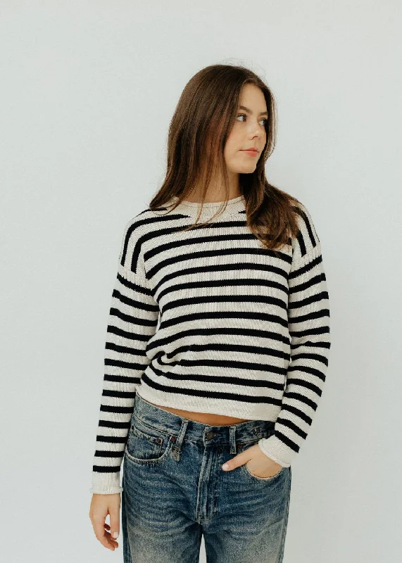 Denimist Striped Pullover Sweater dolman Sleeve Top